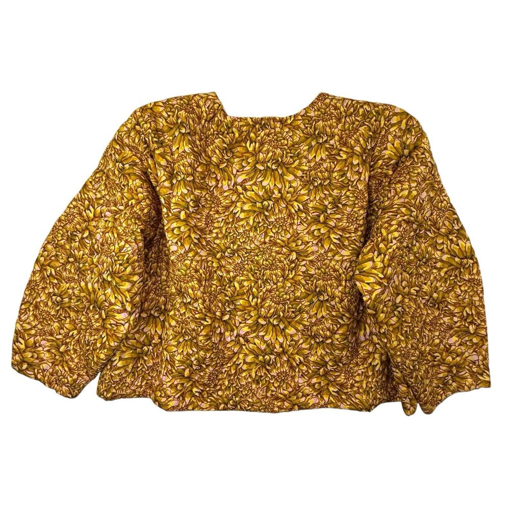 Kika Vargas x Target NEW 1X Yellow Gold Mum Floral Quilted Jacket Barrel Sleeve - Picture 2 of 14